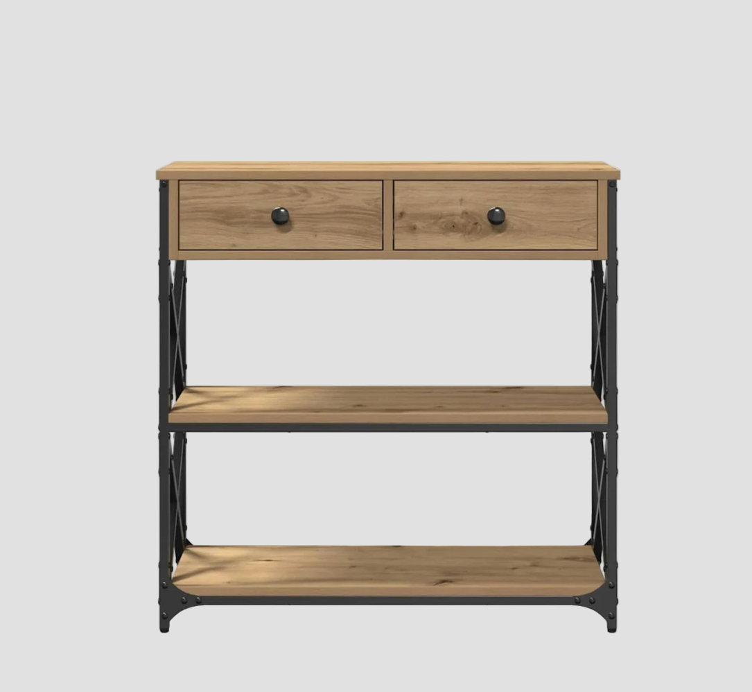 Console avec tiroir chêne artisanal