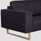 Ensemble de canapé 2 pcs tissu noir