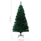 Sapin de Noël artificiel avec support vert 120 cm fibre optique