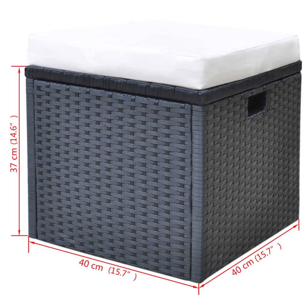 Ensemble à manger d'extérieur 6pcs coussins résine tressée