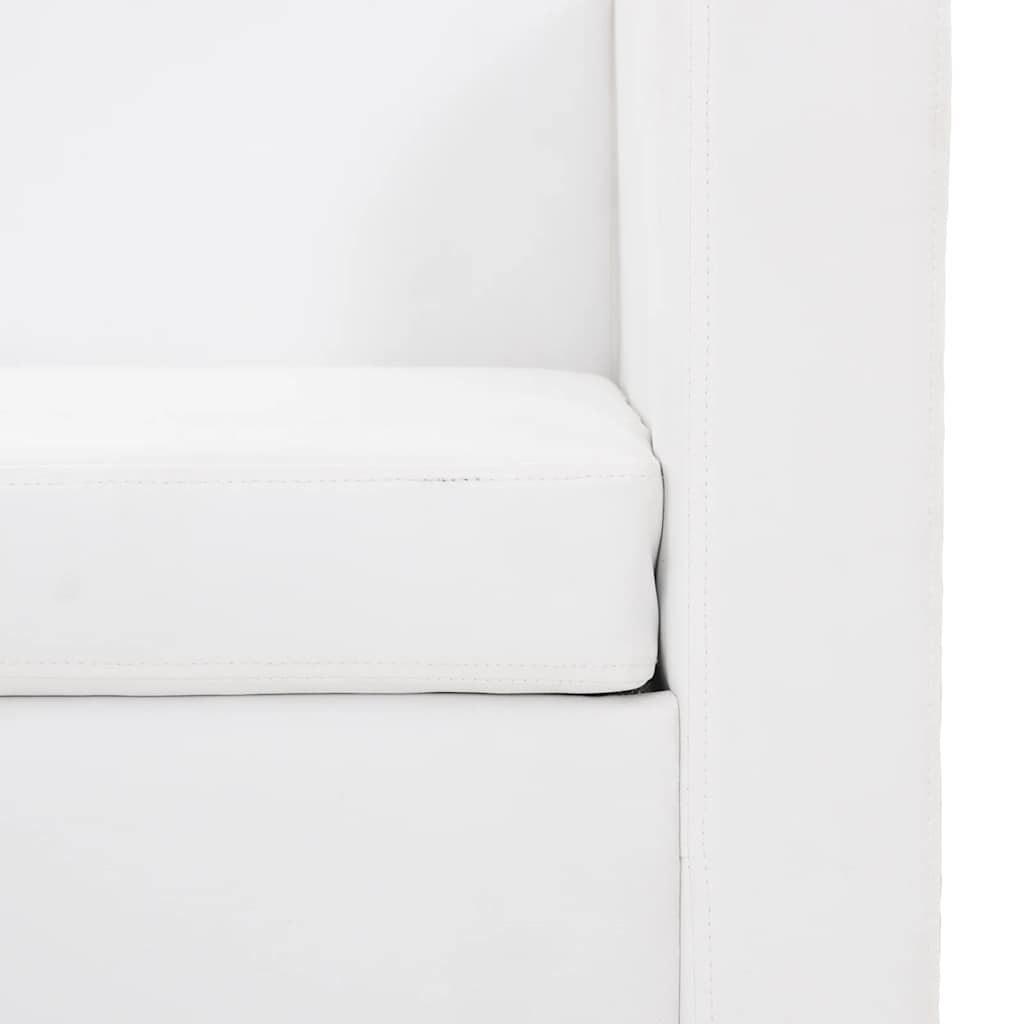 Ensemble de canapés 2 places et 3 places Cuir synthétique Blanc