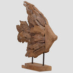 Sculpture de poisson teck 40x12x57 cm