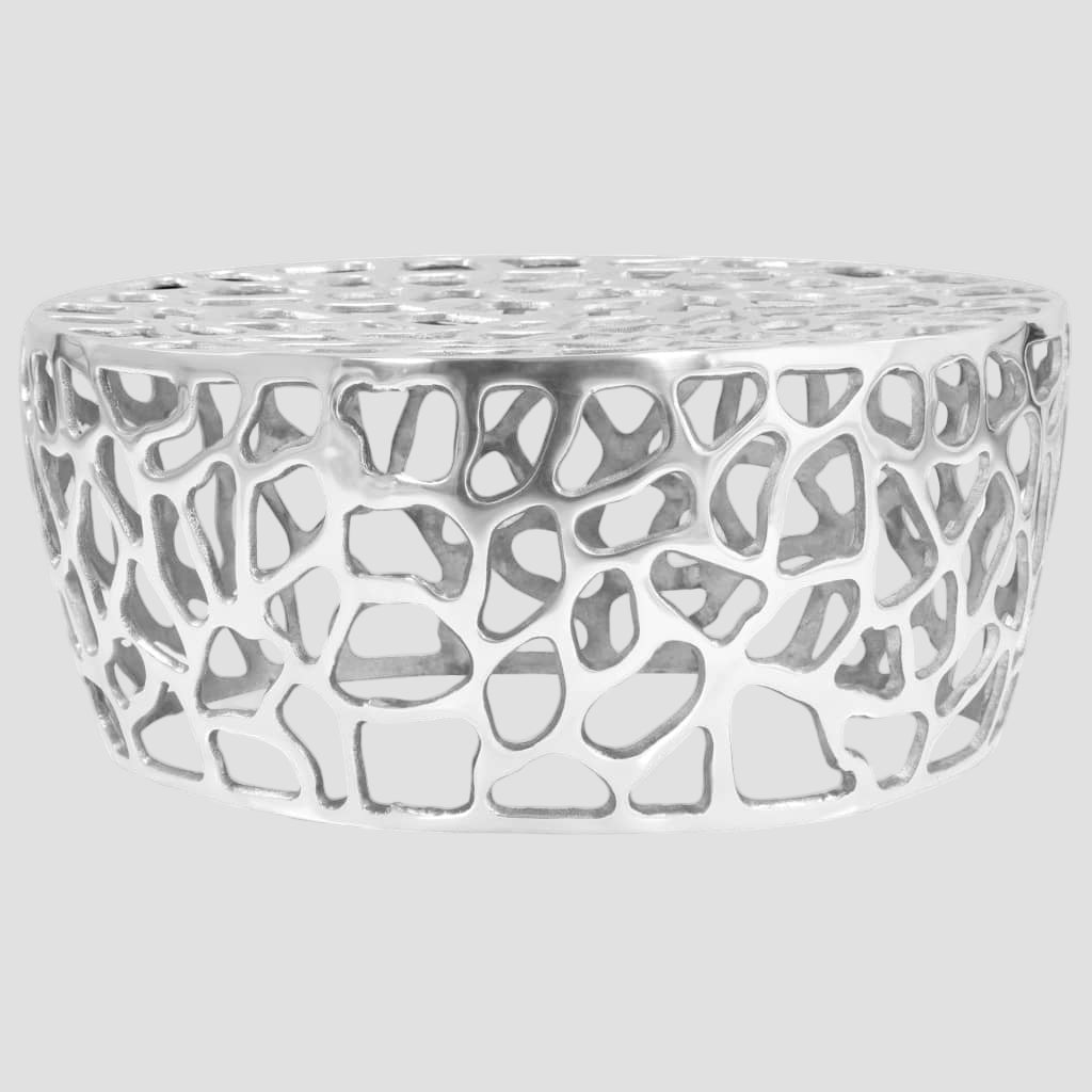 Table basse Aluminium moulé 70x30 cm Argenté