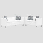 Ensemble de canapés 2 places et 3 places Cuir synthétique Blanc