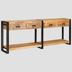 Table console 2 pcs Marron Bois de manguier brut massif