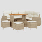 Ensemble de canapé de jardin 9 pcs polyrotin