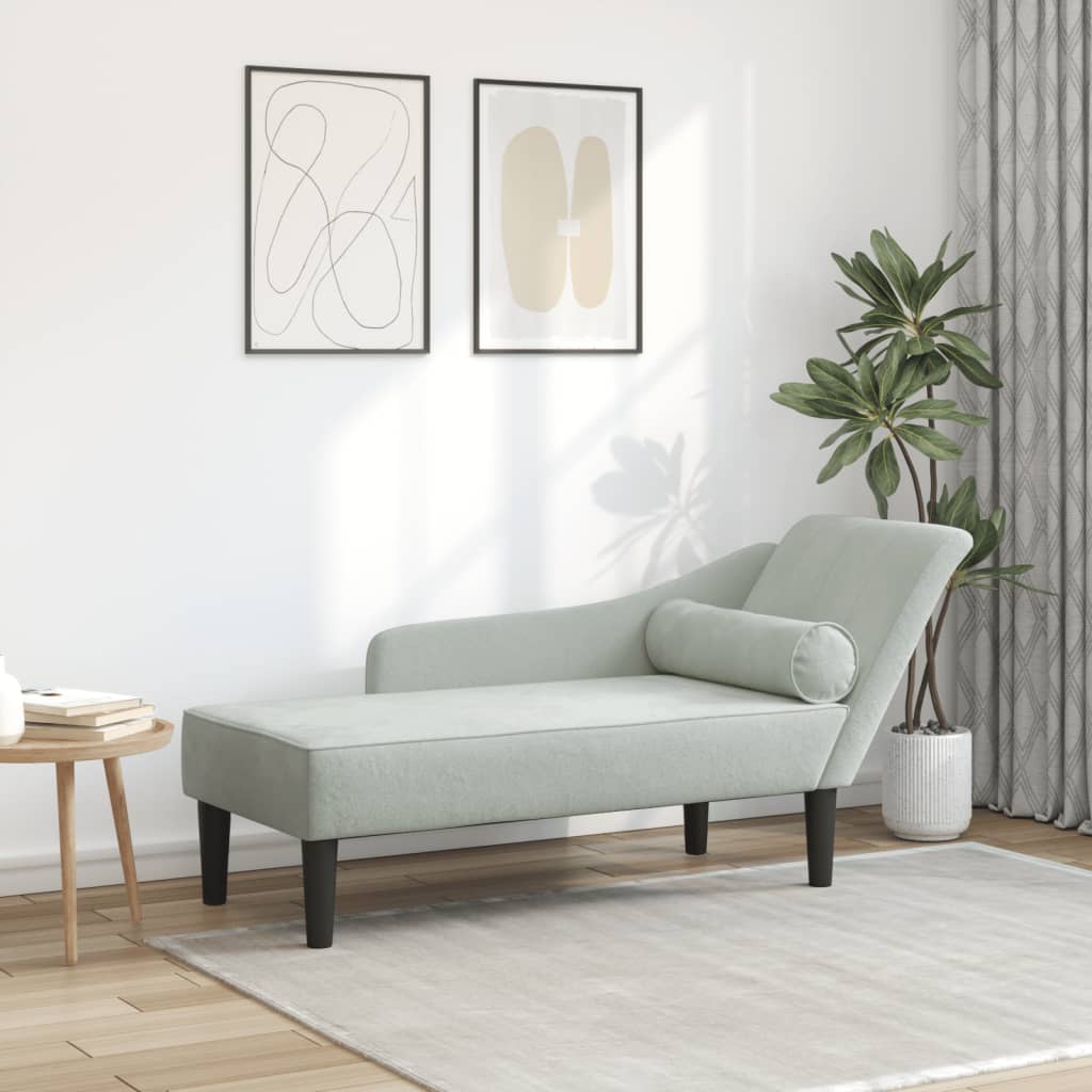 Chaise longue avec coussins velours
