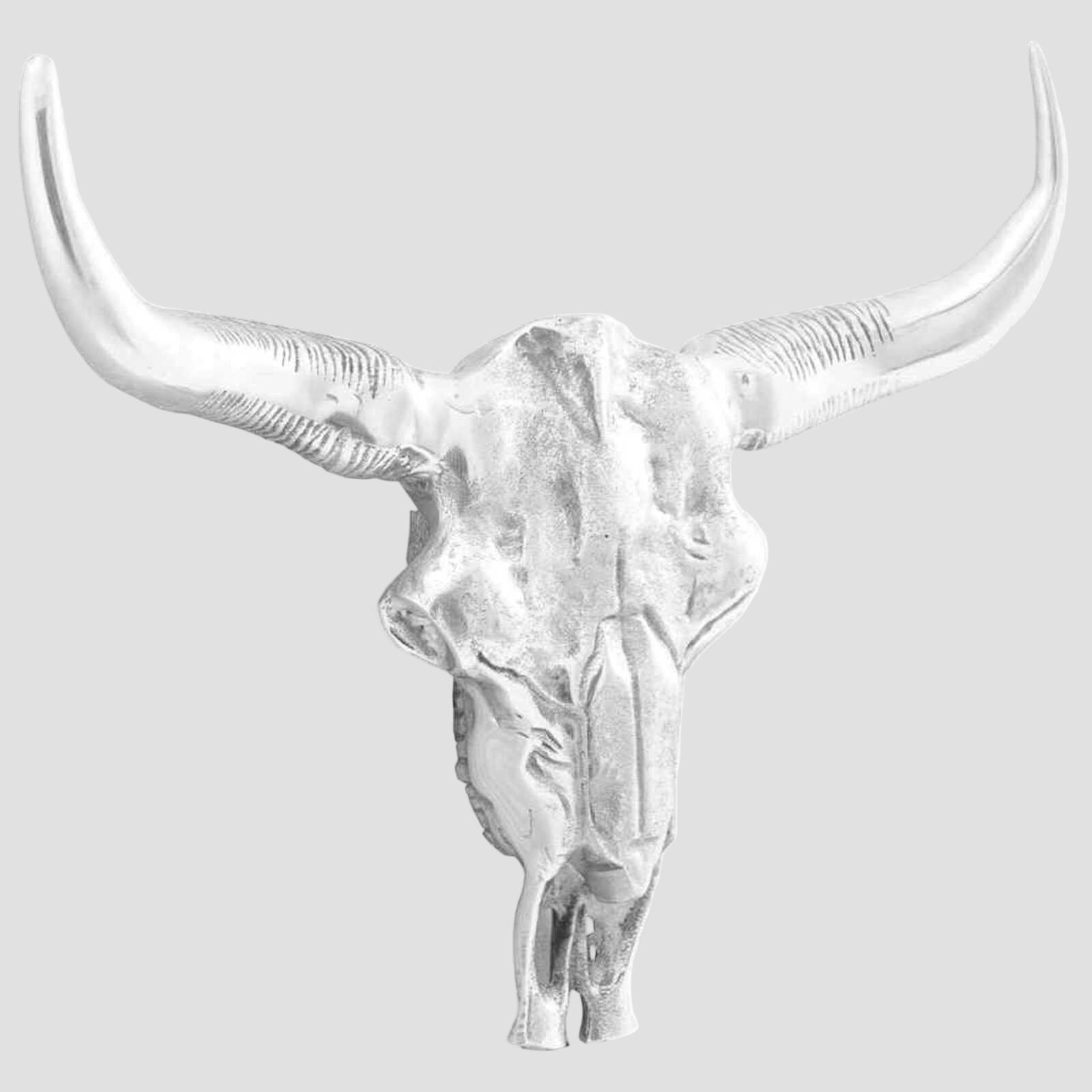 Crâne de taureau Argent 53 x 11 x 40 cm Aluminium