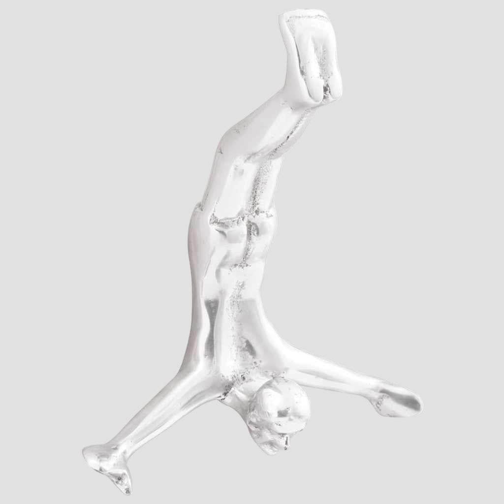 Sculpture Argent "Homme tombant" 22 x 8 x 25 cm Aluminium
