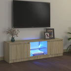 Meuble TV avec lumières LED Noir 120x30x36 cm