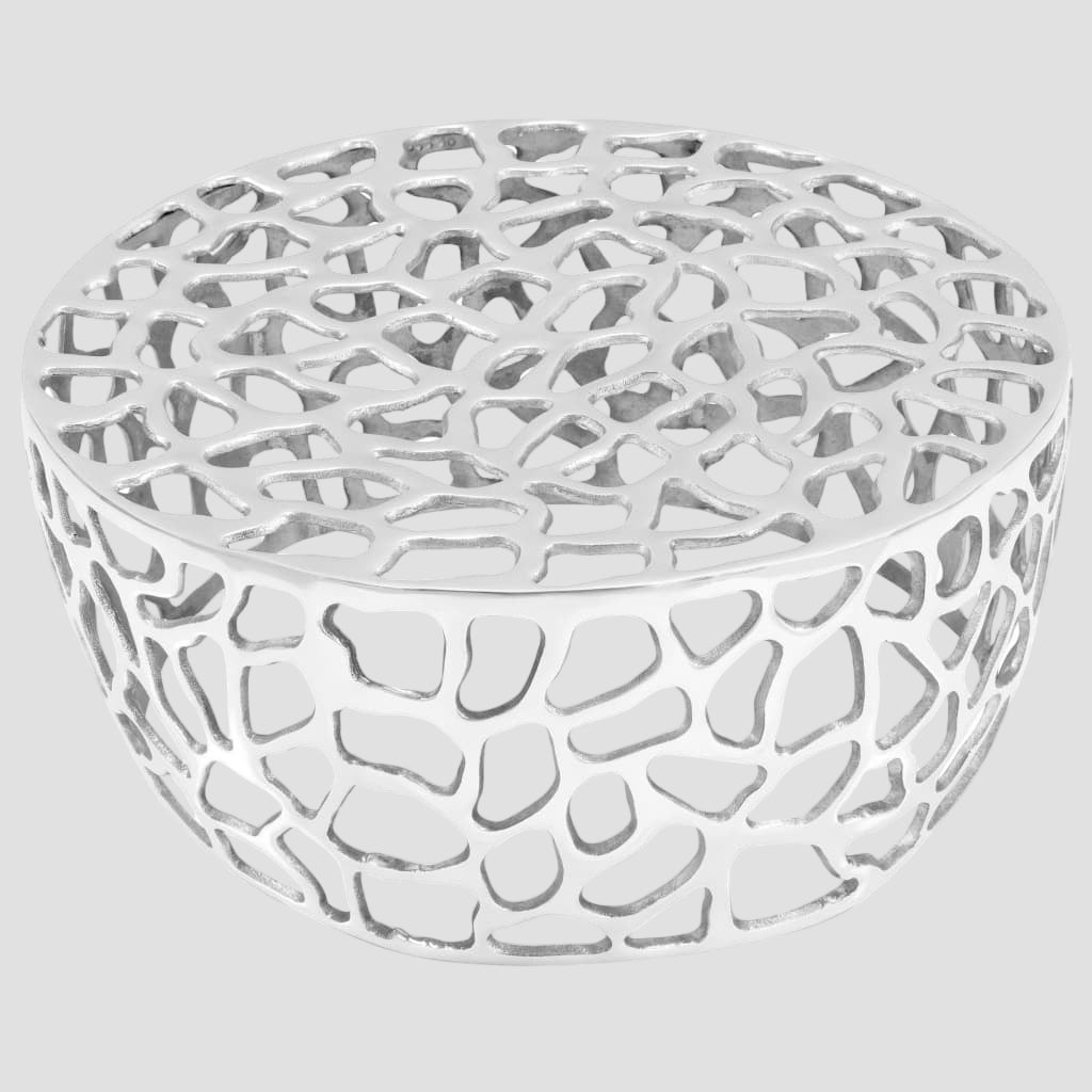 Table basse Aluminium moulé 70x30 cm Argenté