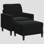 Fauteuil avec repose-pied en velours