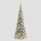 Sapin de Noël artificiel escamotable avec neige floquée 100 LED