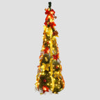 Sapin de Noël artificiel escamotable 50 LED vert 120 cm