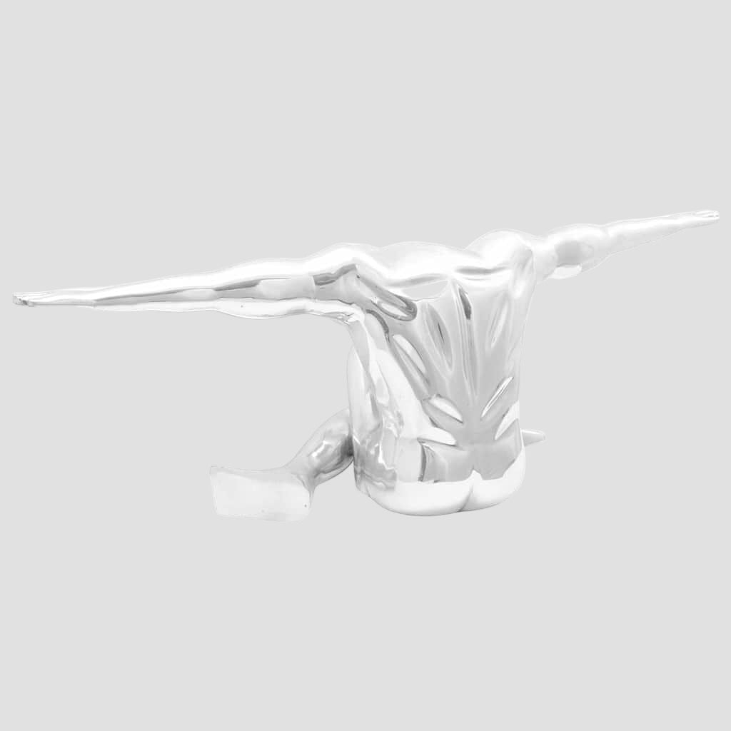 Sculpture Argent " Grand penseur" 91.5 x 32 x 33 cm Aluminium