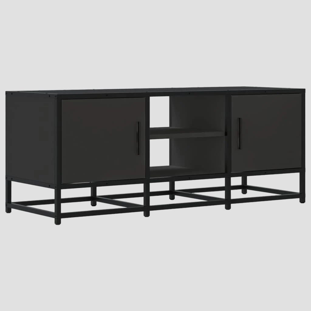 Meuble TV en bois d'ingénierie et métal 100x35x41 cm