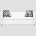 Ensemble de canapés 2 places et 3 places Cuir synthétique Blanc