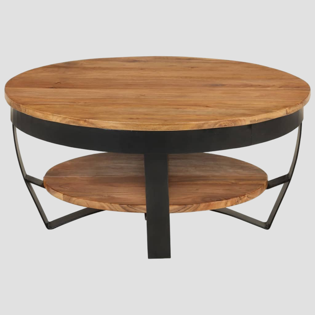 Table basse en bois d'acacia solide 65x65x32 cm