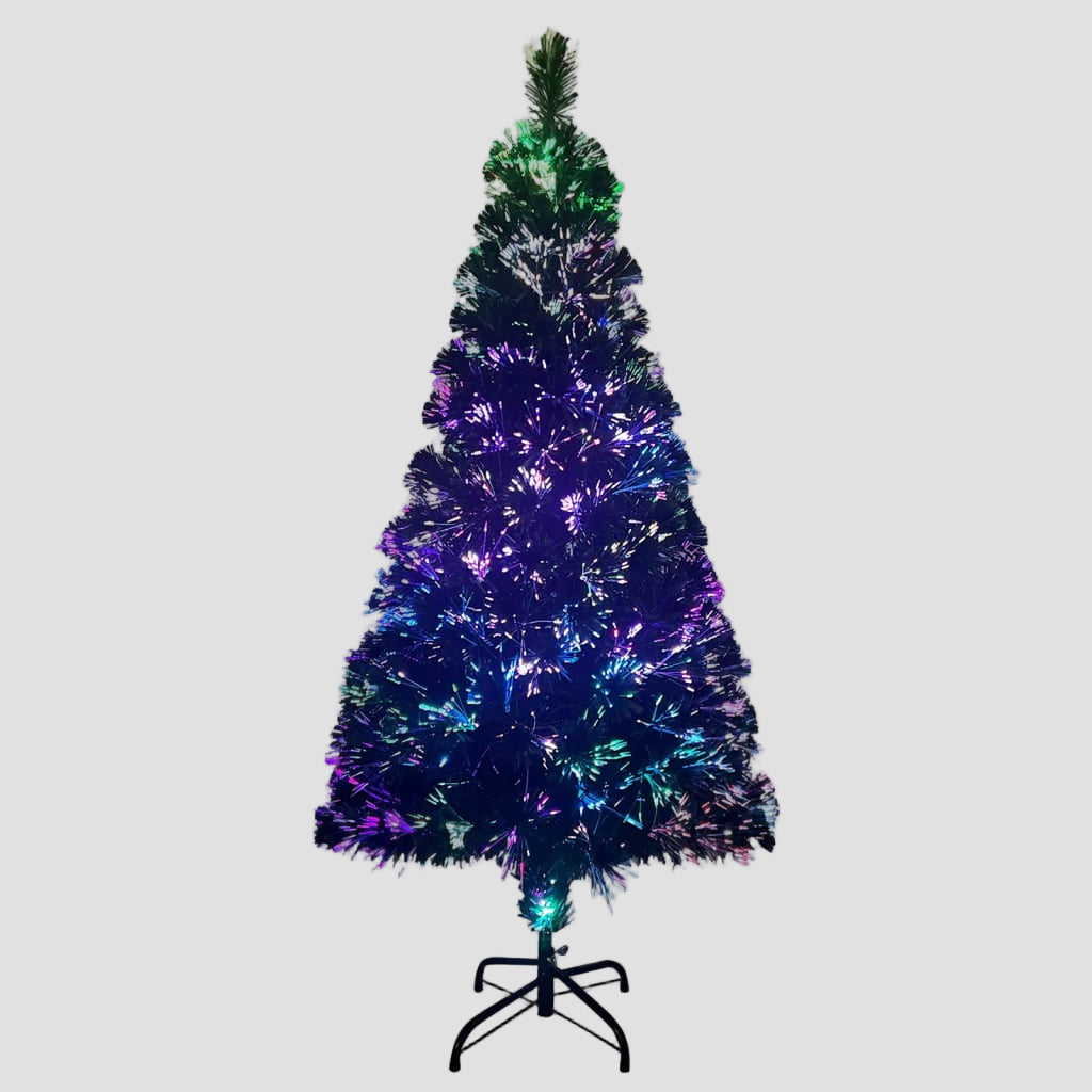 Sapin de Noël artificiel avec support vert 120 cm fibre optique