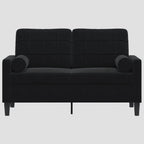 Canapé 2 places avec oreillers décoratifs 120 cm velours