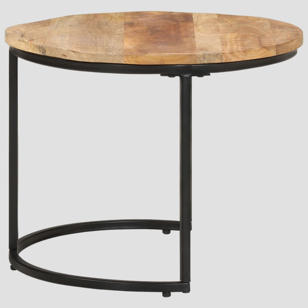 Tables gigognes 2 pcs Bois de manguier brut