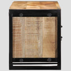 Meuble TV en bois massif de manguier brut 100x30x35 cm