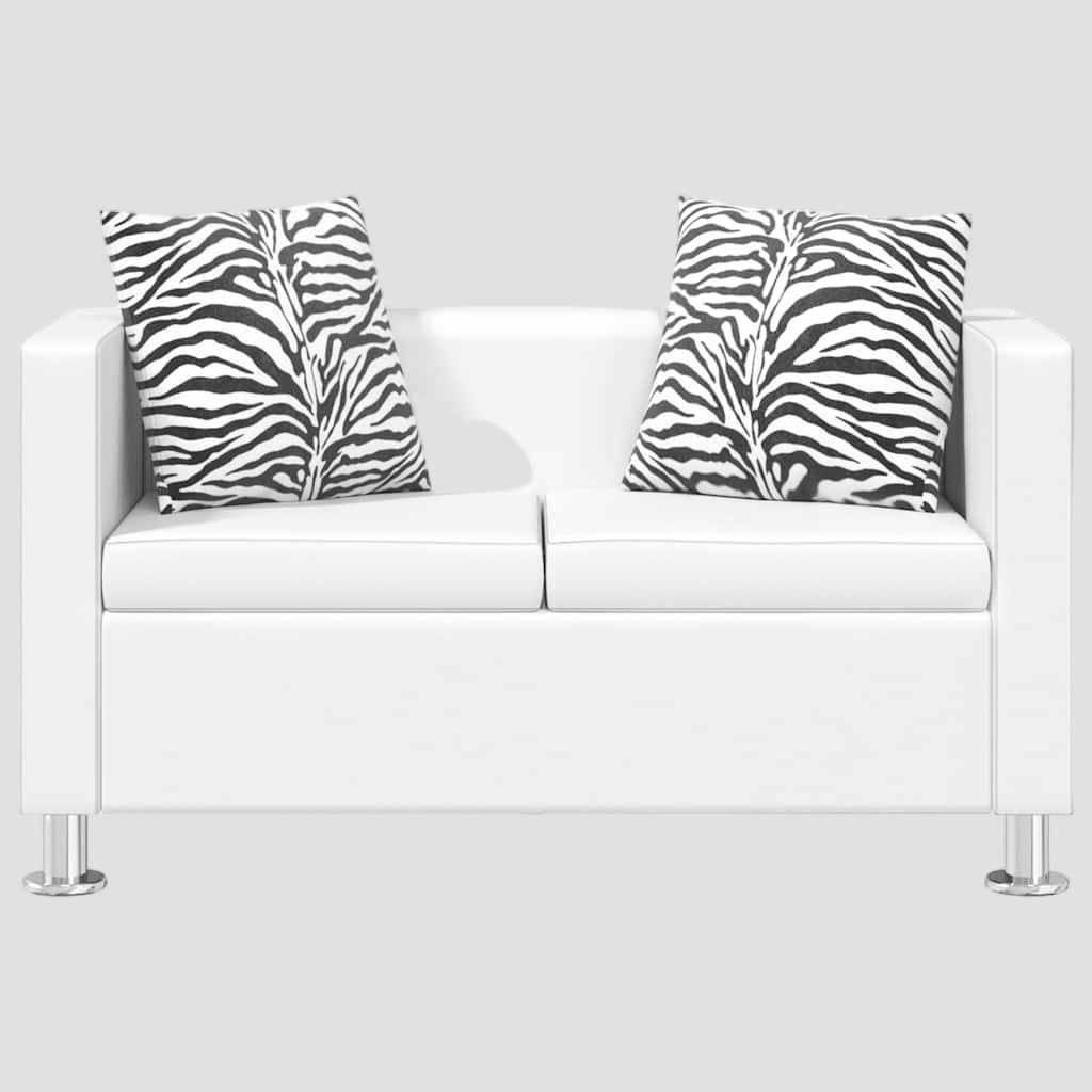 Ensemble de canapés 2 places et 3 places Cuir synthétique Blanc