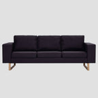 Ensemble de canapé 2 pcs tissu noir