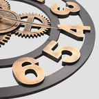 Horloge murale Métal 58 cm Doré et noir