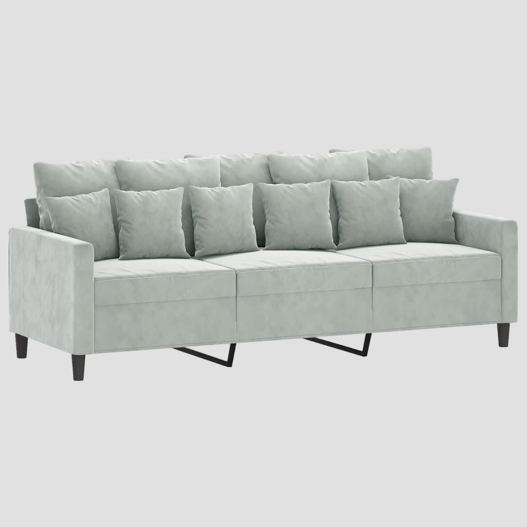 Canapé à 3 places avec repose-pieds 180 cm Velours