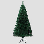 Sapin de Noël artificiel avec support vert 120 cm fibre optique