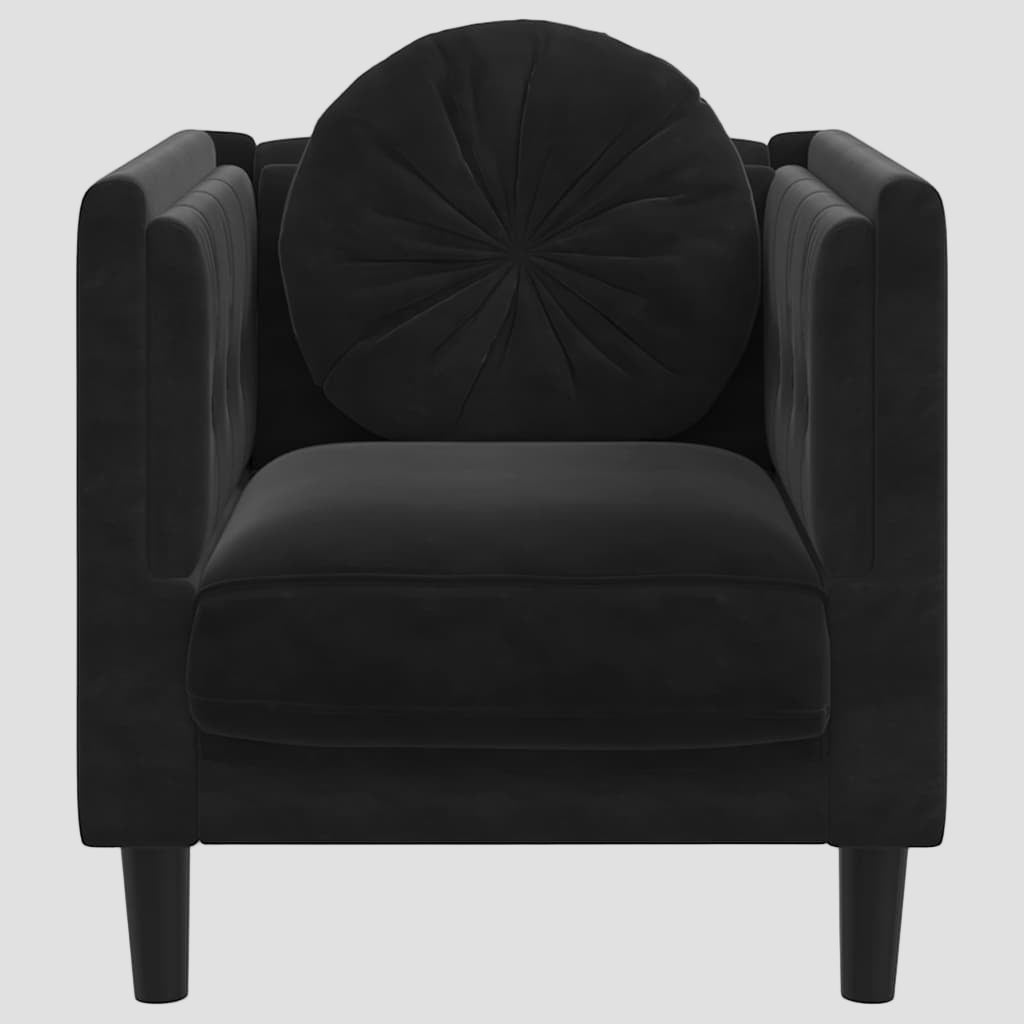 Fauteuil avec coussin gris clair Velours