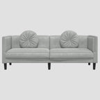 Canapé avec coussins 2 places gris clair velours