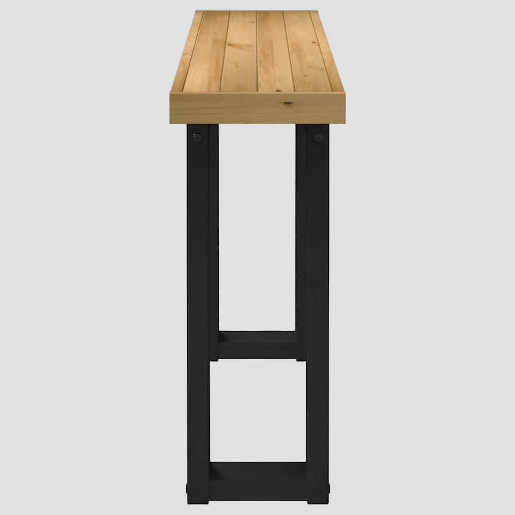 Table console NOAIN pieds en forme de U 120x30x75 cm massif pin