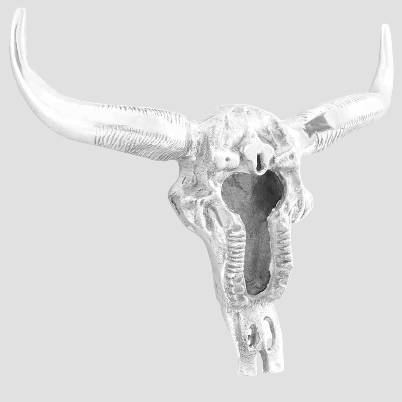 Crâne de taureau Argent 53 x 11 x 40 cm Aluminium
