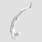 Sculpture Argent "Homme tombant" 22 x 8 x 25 cm Aluminium