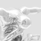 Sculpture Argent " Grand penseur" 91.5 x 32 x 33 cm Aluminium