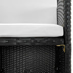 Ensemble à manger d'extérieur 5pcs coussins résine tressée