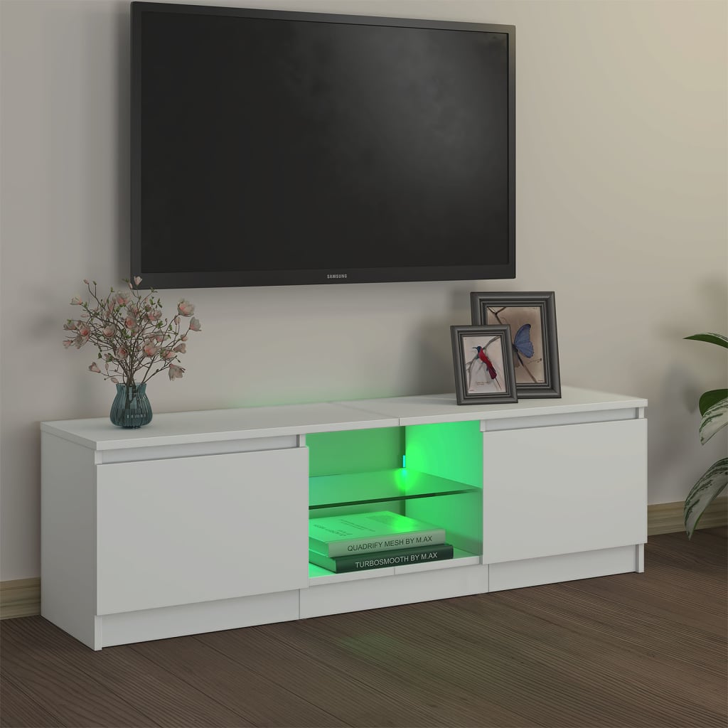 Meuble TV avec lumières LED Noir 120x30x36 cm