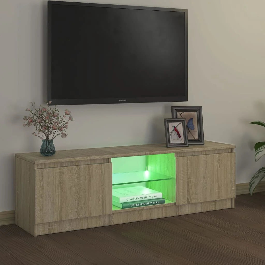 Meuble TV avec lumières LED Noir 120x30x36 cm
