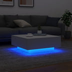 Table basse avec lumières LED 80x80x31 cm