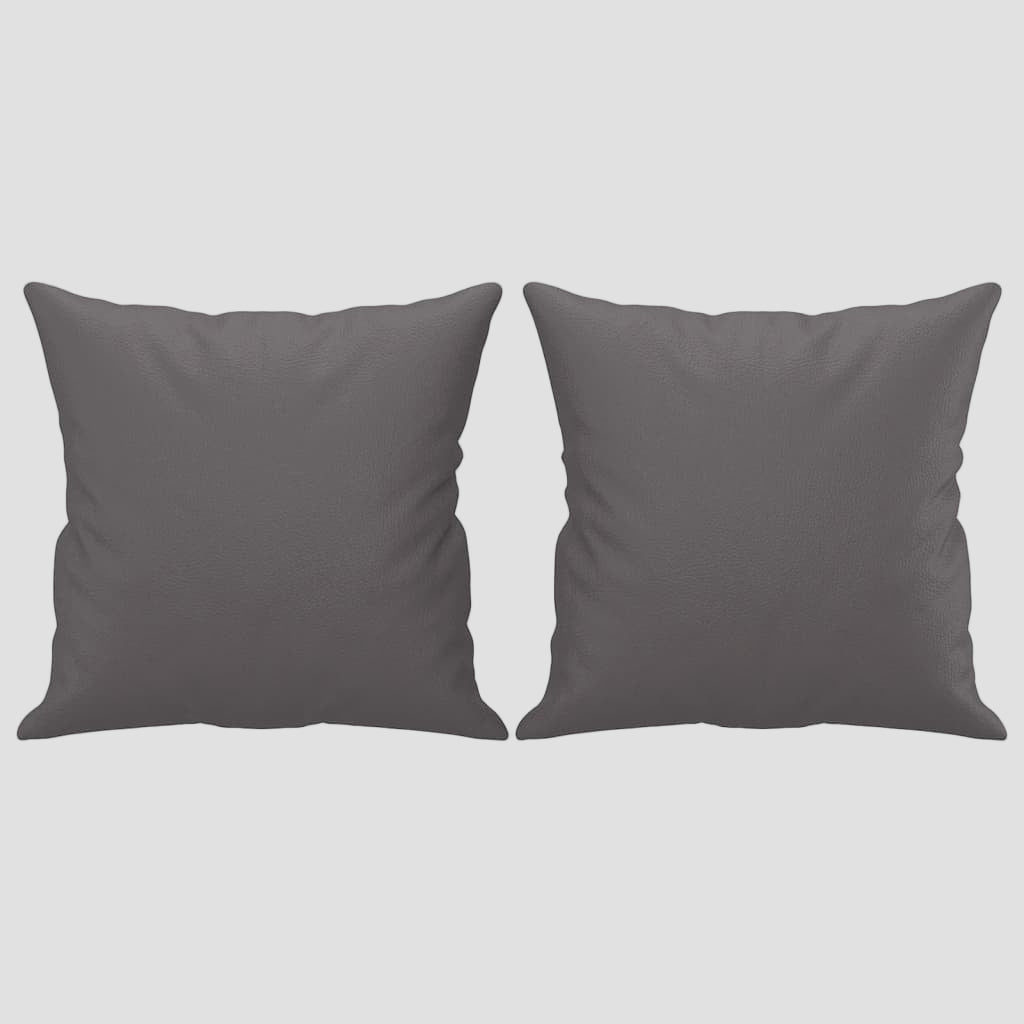 Canapé 2 places avec oreillers décoratifs noir similicuir