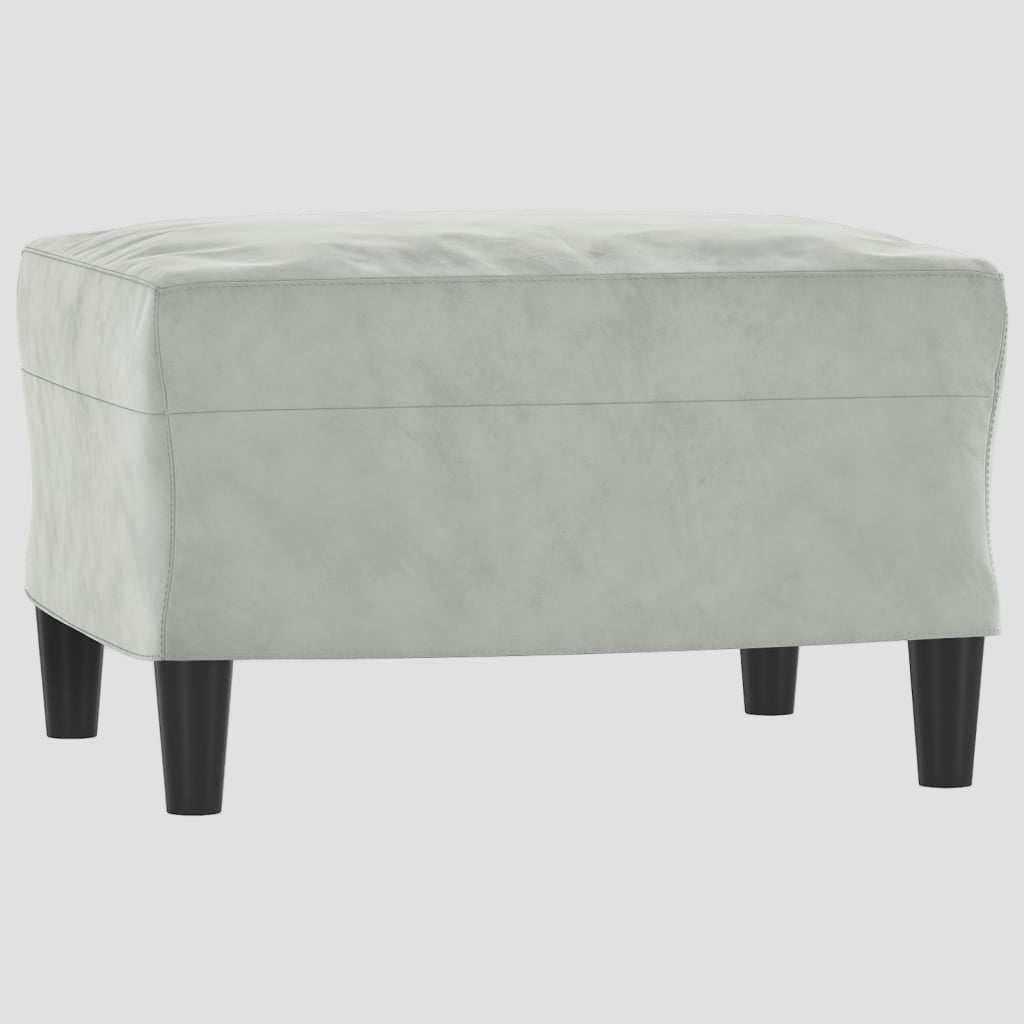 Canapé 3 places avec repose-pieds Noir velours