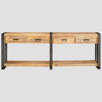 Table console 2 pcs Marron Bois de manguier brut massif