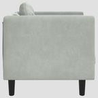 Fauteuil avec coussin gris clair Velours