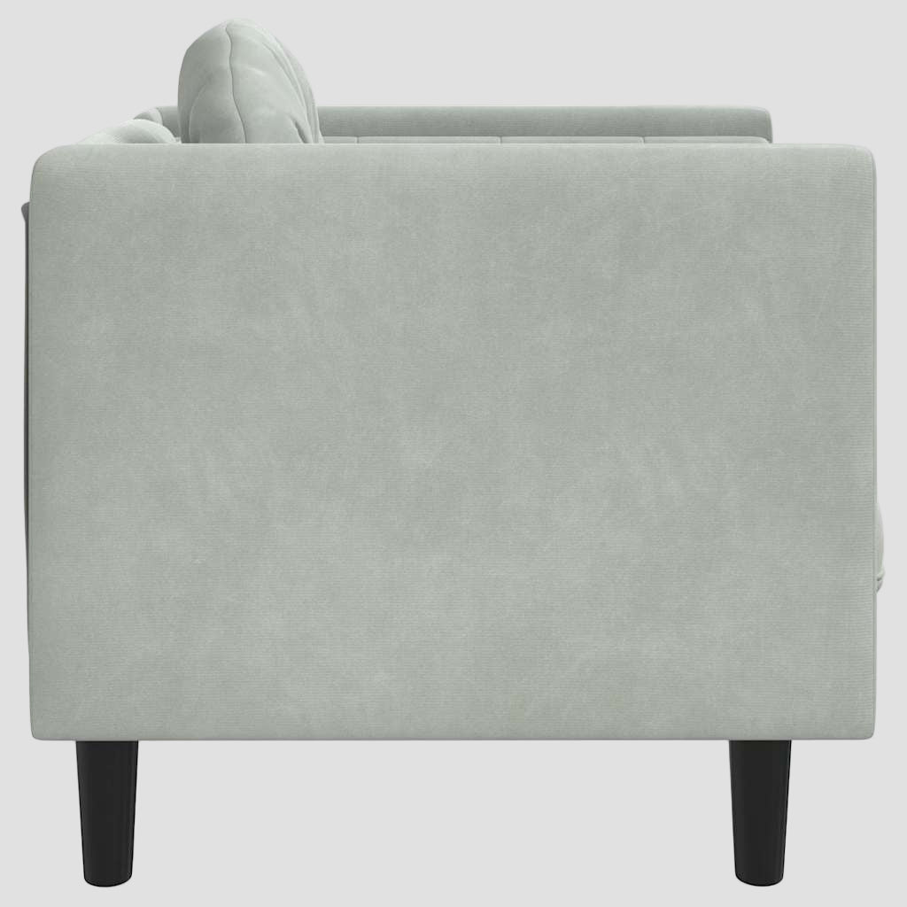 Fauteuil avec coussin gris clair Velours