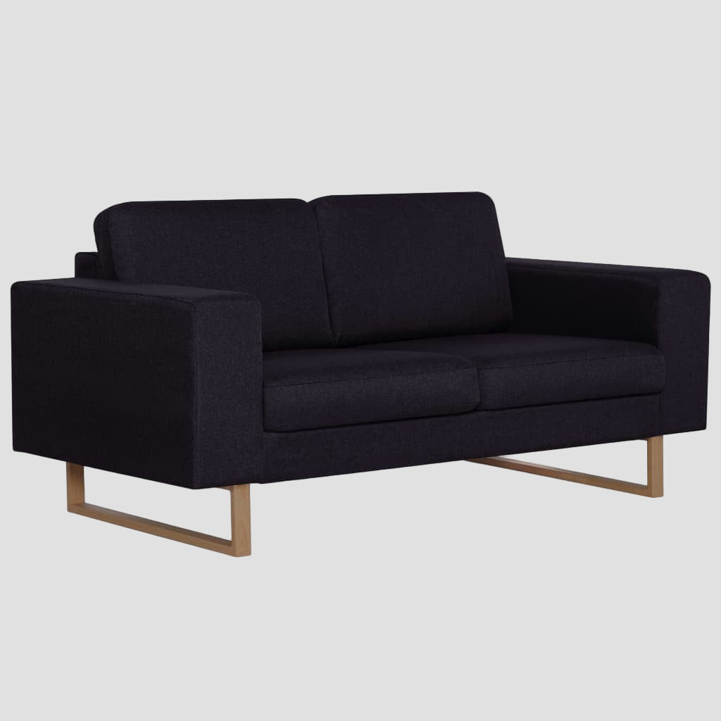 Ensemble de canapé 2 pcs tissu noir
