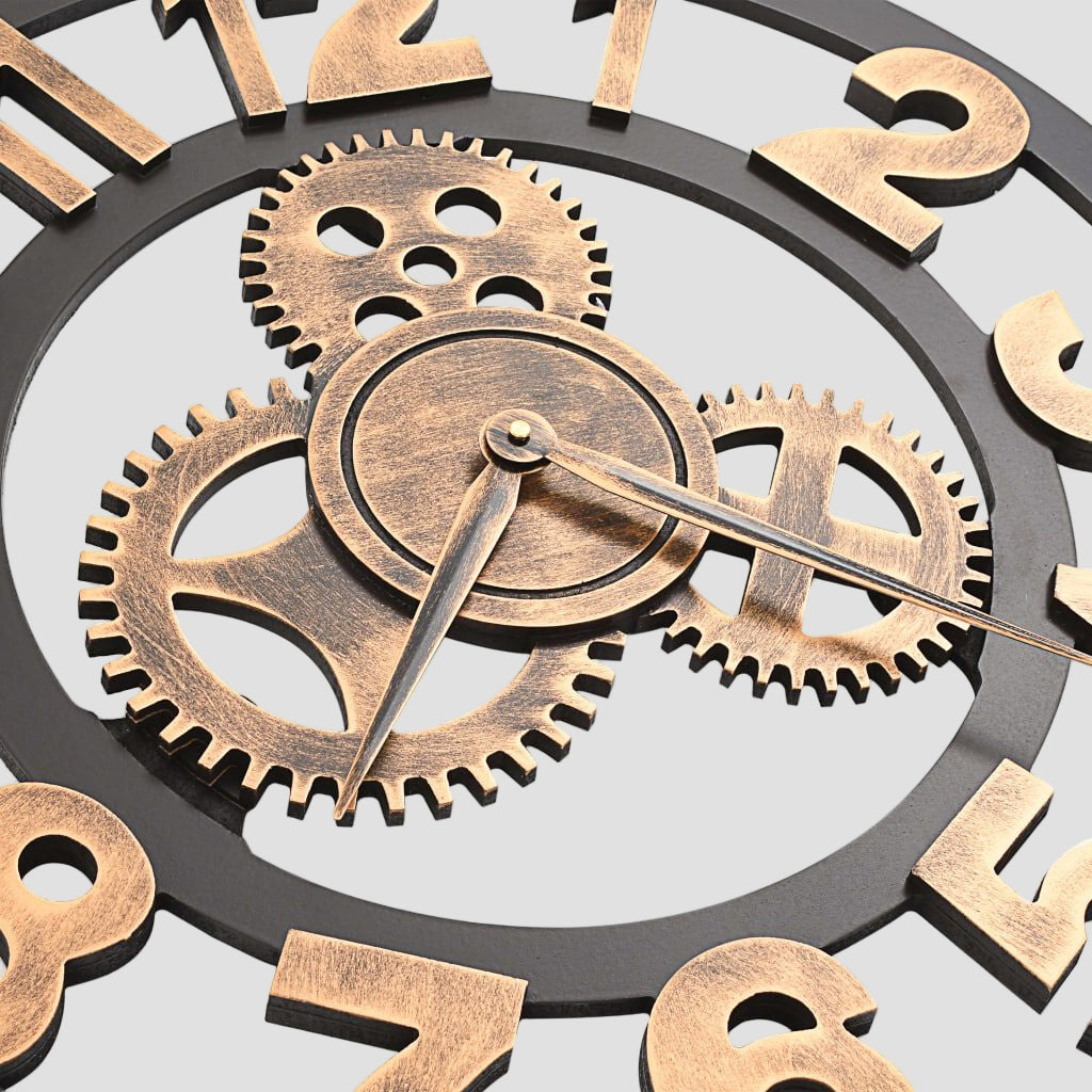 Horloge murale Métal 58 cm Doré et noir