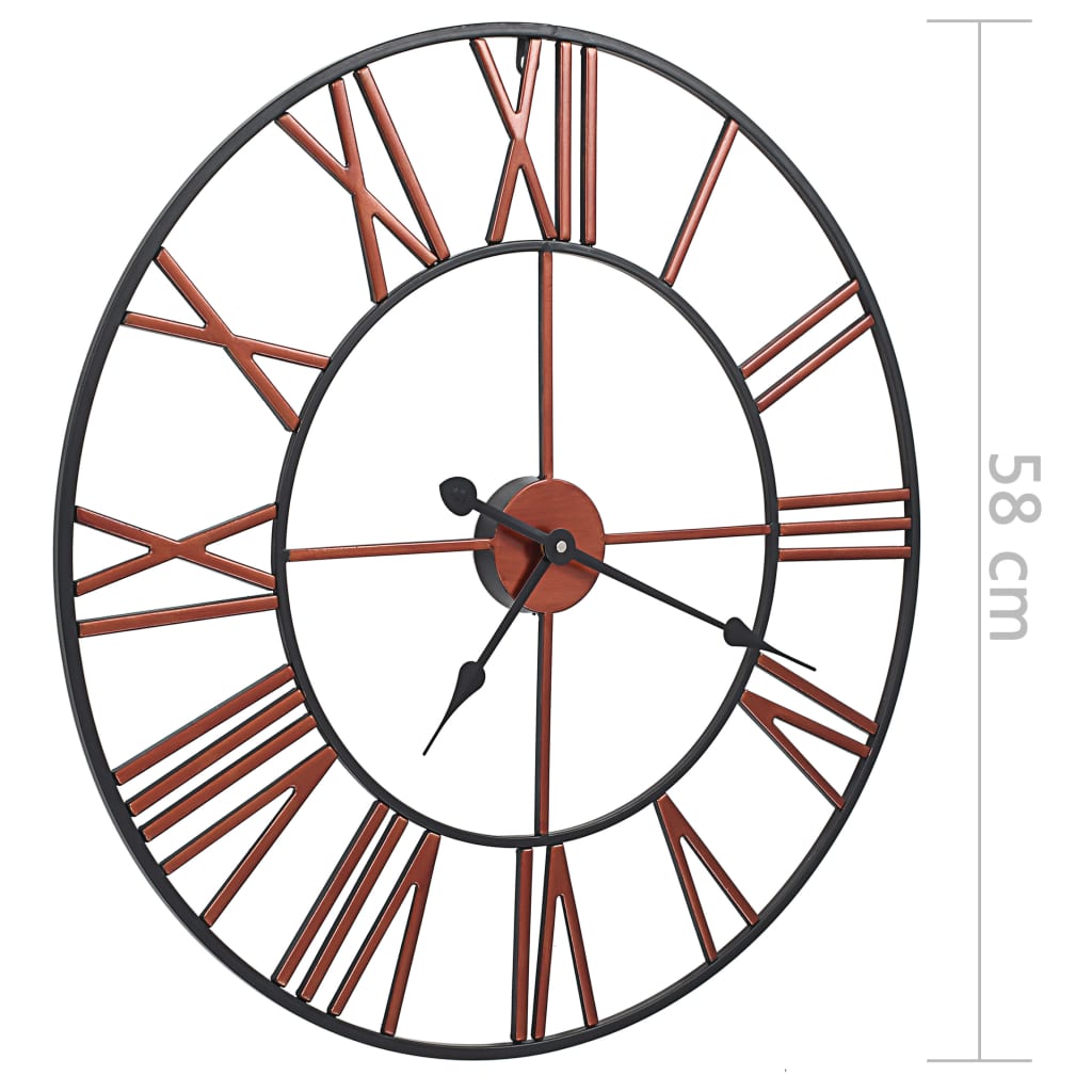 Horloge murale Métal 58 cm Rouge