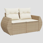 Ensemble de canapé de jardin 9 pcs polyrotin